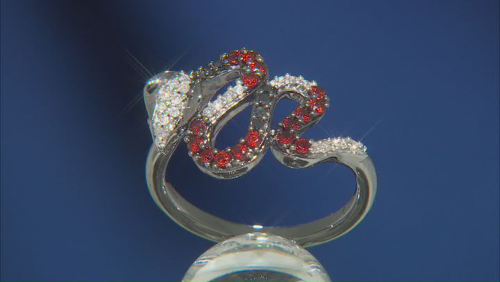 Enchanted Disney Villains Jafar Cobra Ring Garnet & Diamond Black Rhodium Over Silver 0.47ctw Video Thumbnail