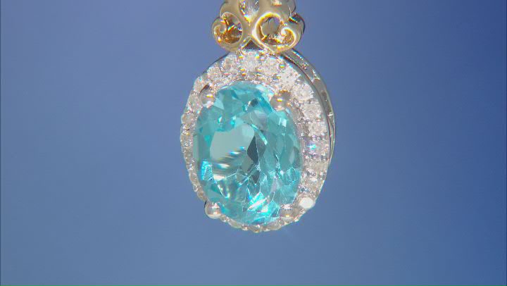 Enchanted Disney Jasmine Pendant Topaz & Diamond Rhodium & 14k Yellow Gold Over Silver 1.75ctw Video Thumbnail