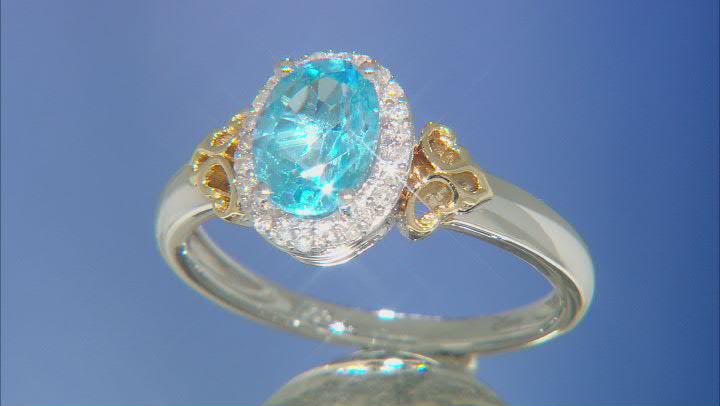 Enchanted Disney Jasmine Ring Topaz & Diamond Rhodium & 14k Yellow Gold Over Silver 1.75ctw Video Thumbnail