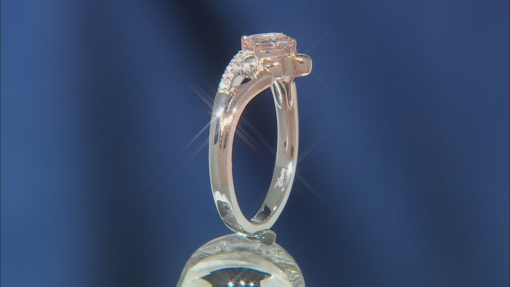 Enchanted Disney Aurora Ring Pink Morganite & White Diamond Rhodium & 14k Rose Gold Over Silver Video Thumbnail
