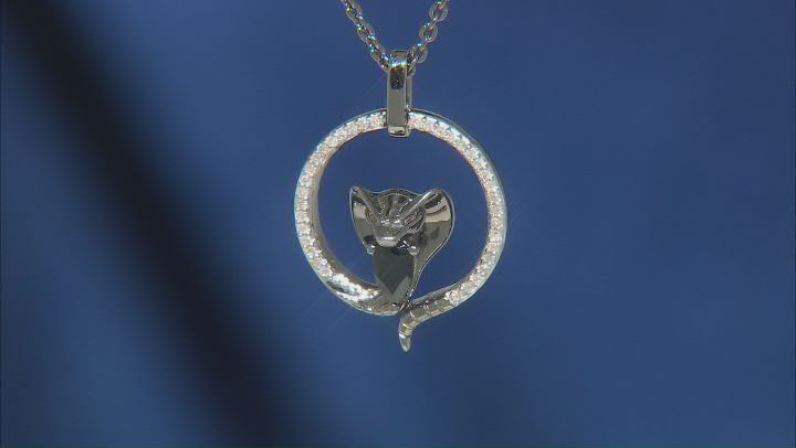 Enchanted Disney Villains Jafar Pendant Black Onyx & White Diamond Black Rhodium Over Silver 0.19ctw