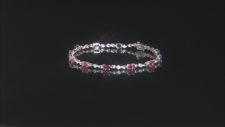 Pink Tourmaline Sterling Silver Bracelet 4.17ctw Video Thumbnail
