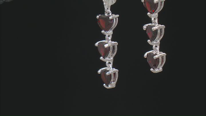 Red Garnet Rhodium Over Sterling Silver Dangle Earrings .53ctw Video Thumbnail
