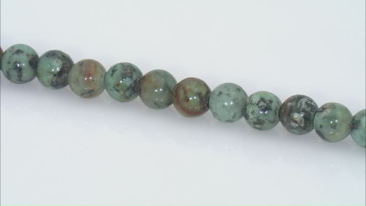 Turquoise Simulant Appx 8mm Round Large Hole Bead Strand Appx 8" Length Video Thumbnail