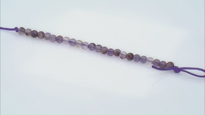 Cacoxenite in Amethyst Appx 8mm Round Large Hole Bead Strand Appx 7-8" Length Video Thumbnail