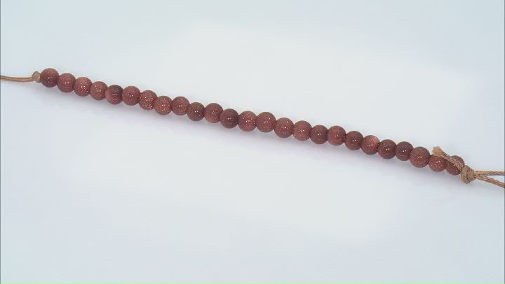 Goldstone Appx 8mm Round Large Hole Bead Strand Appx 8" Length Video Thumbnail