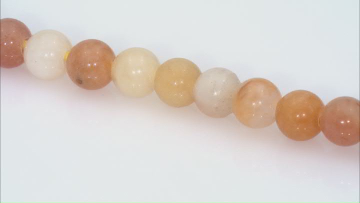 Yellow Quartzite Appx 8mm Round Large Hole Bead Strand Appx 8" Length Video Thumbnail