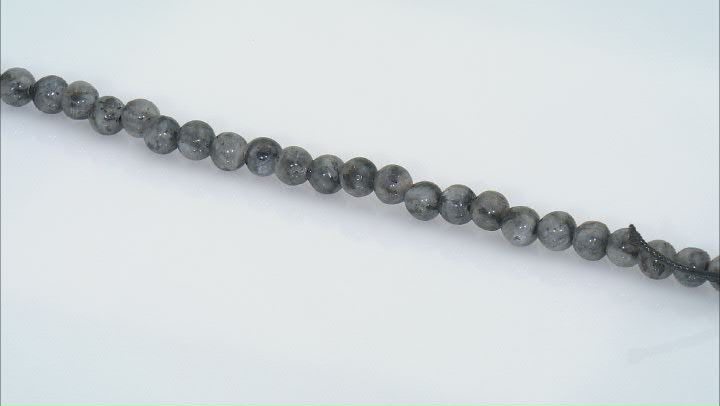 Larvikite Appx 8mm Round Large Hole Bead Strand Appx 7-8" Length Video Thumbnail