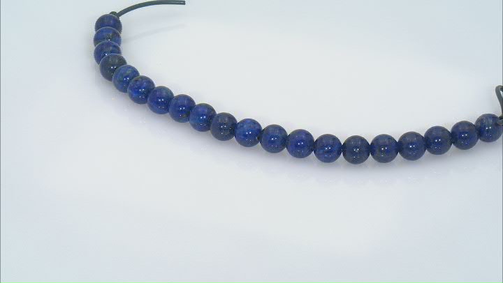 Lapis Appx 10mm Round Large Hole Bead Strand Appx 8" Length Video Thumbnail