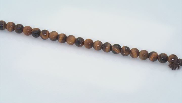 Tiger Eye Appx 10mm Round Large Hole Bead Strand Appx 8" Length Video Thumbnail