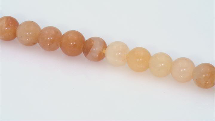 Yellow Quartzite Appx 10mm Round Large Hole Bead Strand Appx 8" Length Video Thumbnail