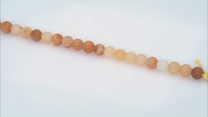 Yellow Quartzite Appx 10mm Round Large Hole Bead Strand Appx 8" Length Video Thumbnail