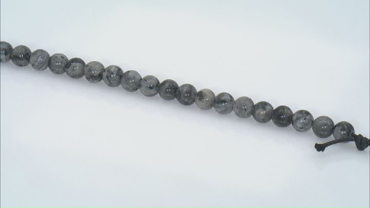 Larvikite Appx 10mm Round Large Hole Bead Strand Appx 7-8" Length Video Thumbnail