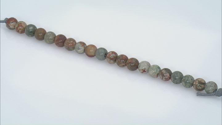 Rocky Butte Jasper Appx 10mm Round Large Hole Bead Strand Appx 7-8" Length Video Thumbnail