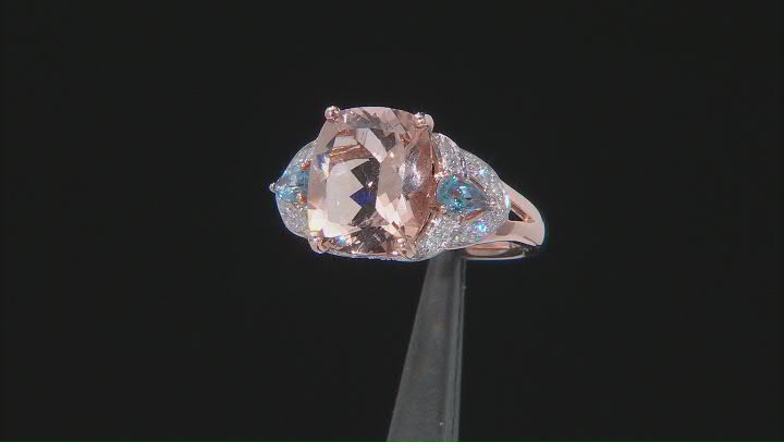 Peach Cor-de-Rosa Morganite(TM) 10k Rose Gold Ring 4.38ctw Video Thumbnail