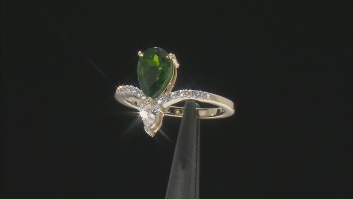 Green Chrome Diopside 10K Yellow Gold Ring 1.34ctw Video Thumbnail