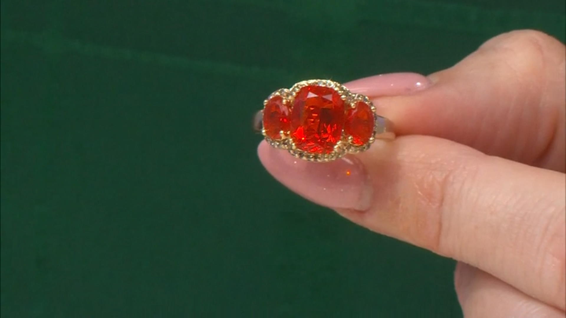 Orange Mexican Fire Opal 14K Yellow Gold Ring  1.68ctw Video Thumbnail