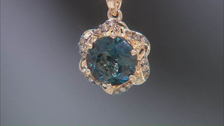 London Blue Topaz 10k Yellow Gold Pendant With Chain 2.07ctw Video Thumbnail