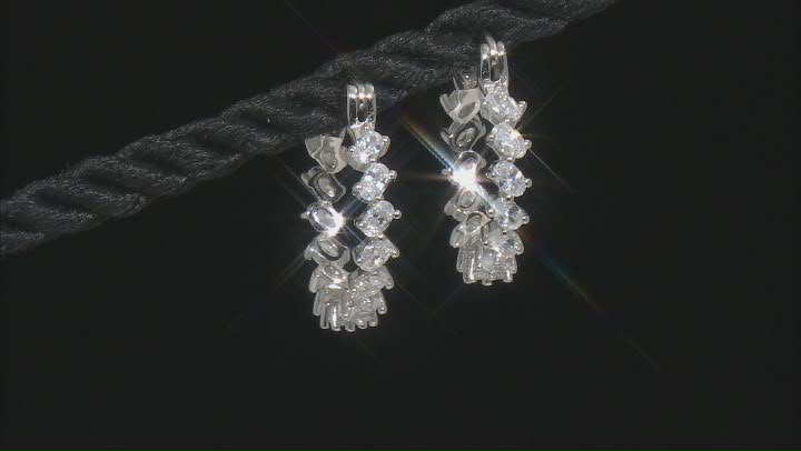 Rhodium Over Sterling Silver Earring Set of 3 6.28ctw Video Thumbnail