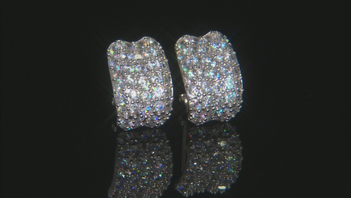 White Cubic Zirconia Rhodium Over Sterling Silver Earrings 17.00ctw Video Thumbnail