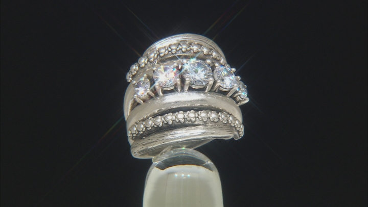 White Cubic Zirconia Rhodium Over Sterling Silver Ring 3.78ctw Video Thumbnail