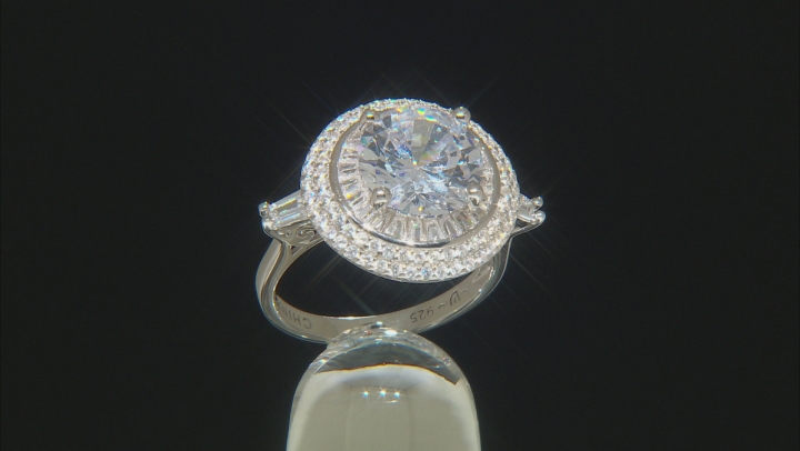 White Cubic Zirconia Rhodium Over Sterling Silver Ring 8.00ctw Video Thumbnail