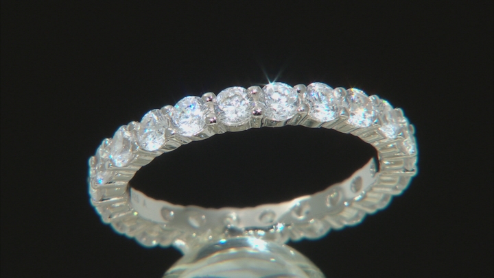 White Cubic Zirconia Rhodium Over Sterling Silver Eternity Band Ring 3.30 Video Thumbnail