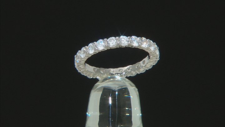 White Cubic Zirconia Rhodium Over Sterling Silver Eternity Band Ring 3.30 Video Thumbnail