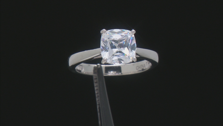 White Cubic Zirconia Rhodium Over Sterling Silver Ring With Band 3.25ctw Video Thumbnail