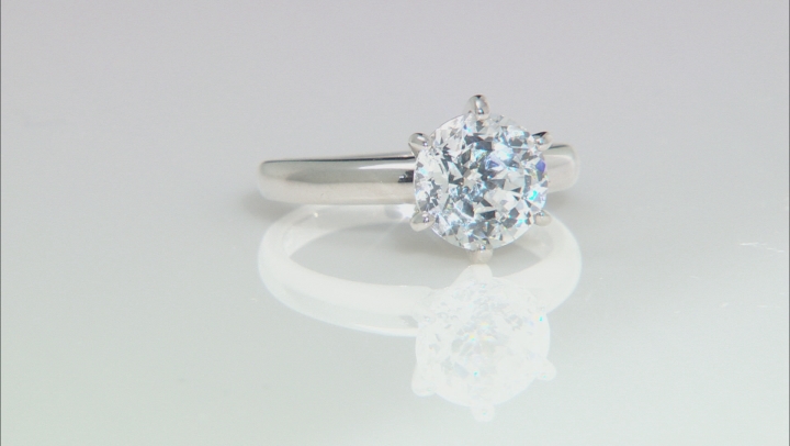 White Cubic Zirconia Platinum Over Sterling Silver Ring With Band 5.47ctw Video Thumbnail