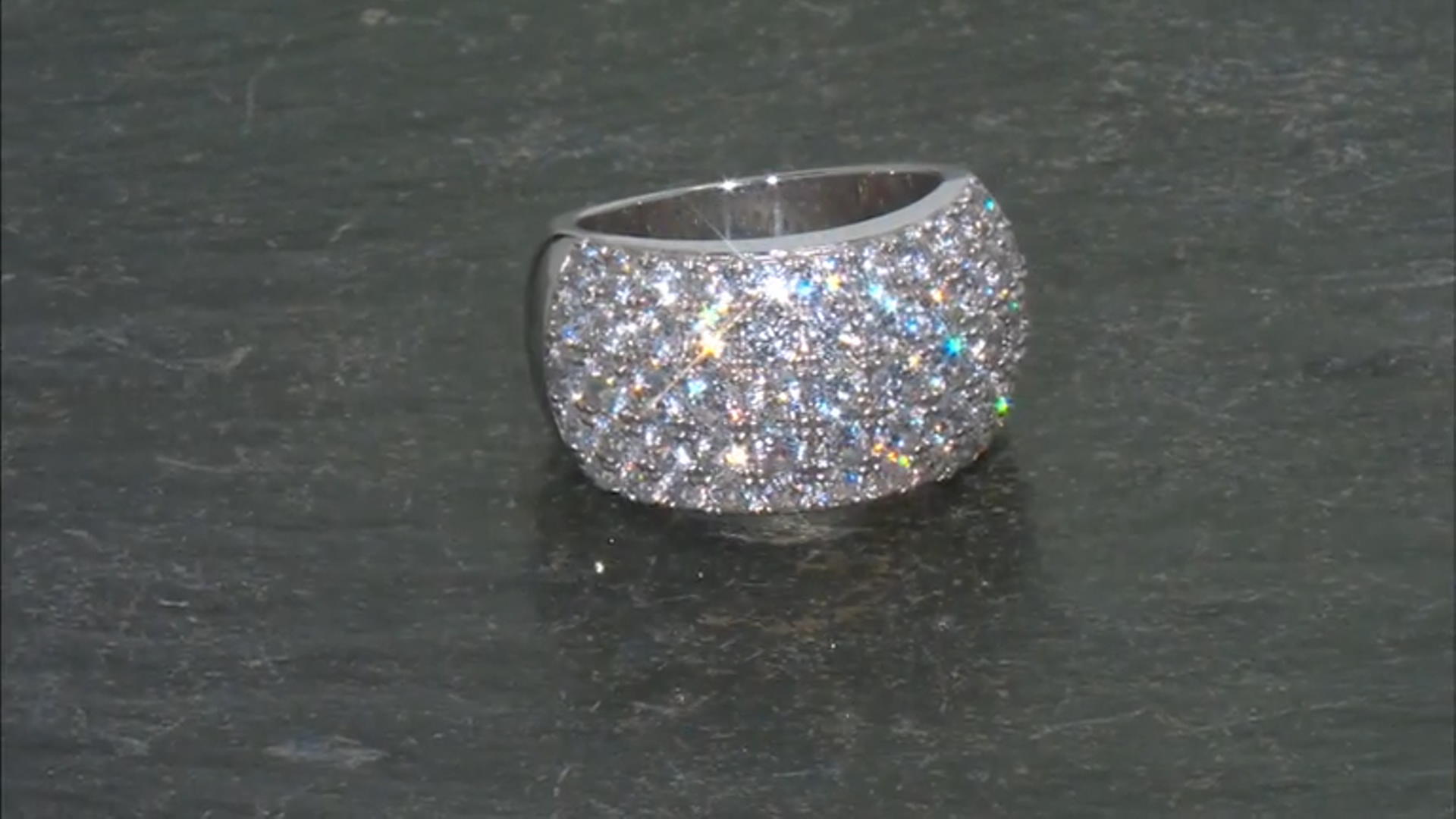 White Cubic Zirconia Platinum Over Sterling Silver Ring 5.64ctw Video Thumbnail