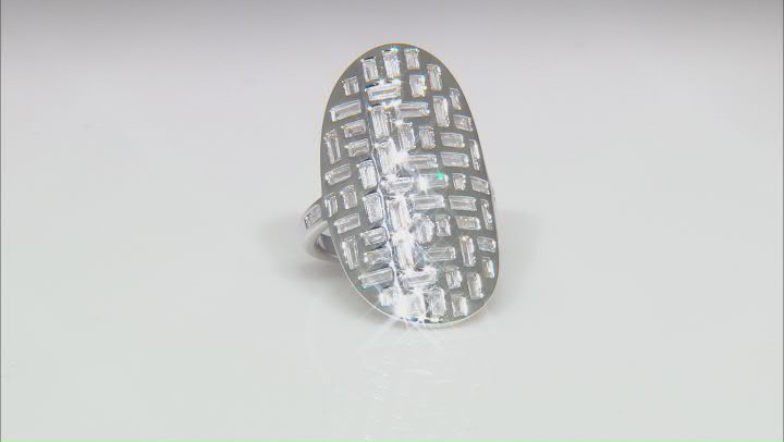 White Cubic Zirconia Rhodium Over Sterling Silver Ring 5.41ctw Video Thumbnail