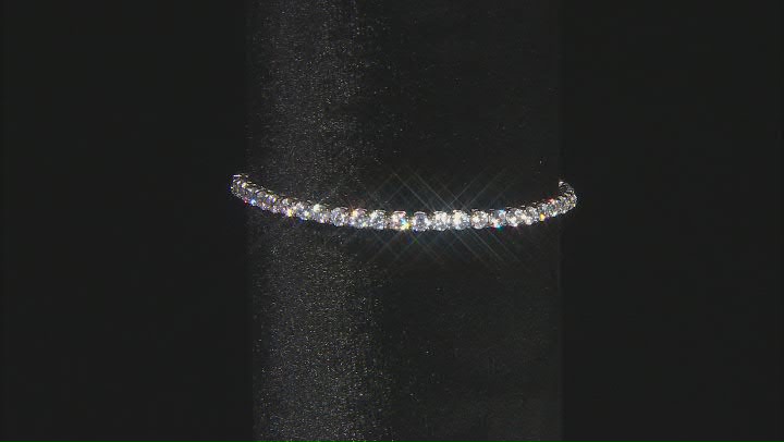 White Cubic Zirconia Rhodium Over Sterling Silver Anklet 14.04ctw Video Thumbnail