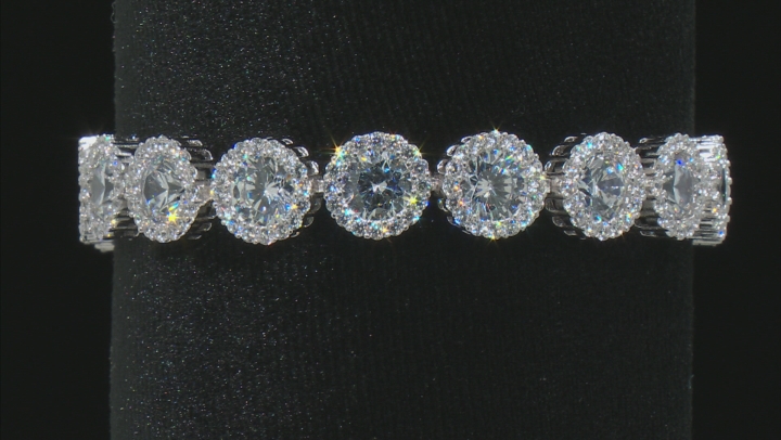 White Cubic Zirconia Rhodium Over Sterling Silver Bracelet  10.82ctw Video Thumbnail