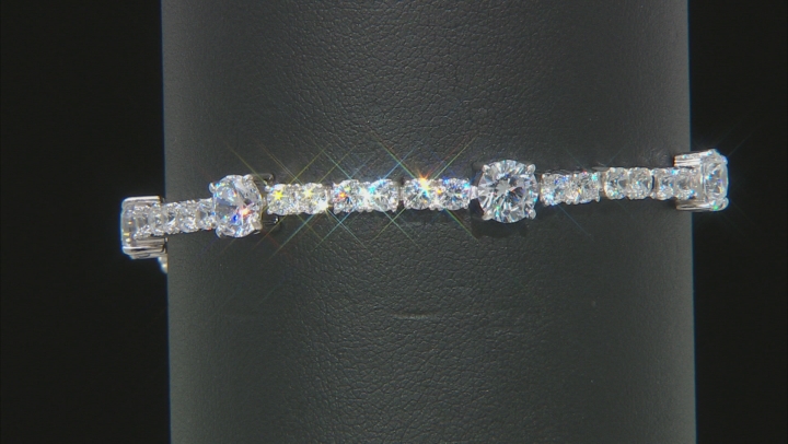 White Cubic Zirconia Rhodium Over Sterling Silver Bracelet 15.06ctw Video Thumbnail