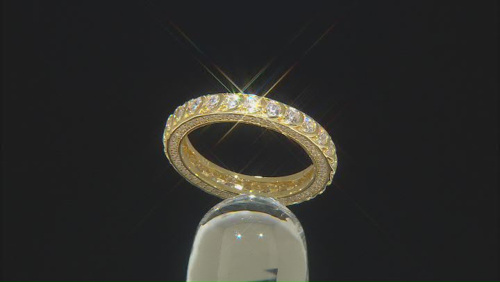 White Cubic Zirconia 18k Yellow Gold Over Sterling Silver Ring 3.09ctw Video Thumbnail