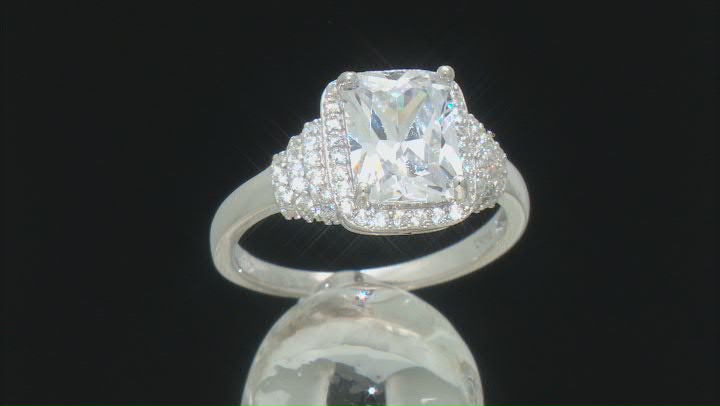 White Cubic Zirconia Rhodium Over Sterling Silver Ring 5.07ctw Video Thumbnail