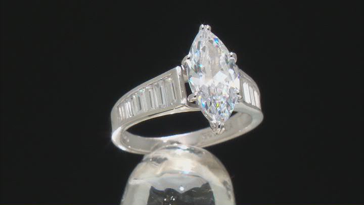 White Cubic Zirconia Rhodium Over Sterling Silver Ring 4.65ctw