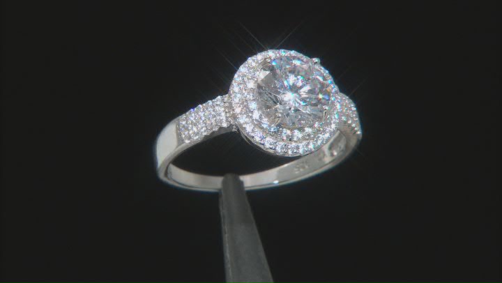 White Cubic Zirconia Rhodium Over Sterling Silver Ring 4.26ctw Video Thumbnail