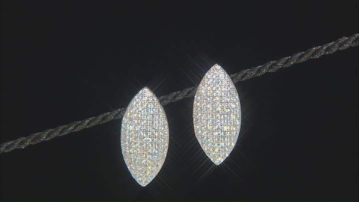 White Cubic Zirconia Rhodium Over Sterling Silver Earrings 1.88ctw Video Thumbnail