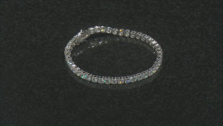 White Cubic Zirconia Rhodium Over Sterling Silver Bracelet And Earring Set 22.92ctw Video Thumbnail