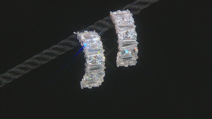 White Cubic Zirconia Rhodium Over Sterling Silver Earrings 14.90ctw Video Thumbnail