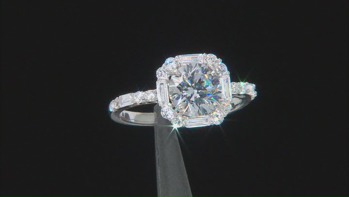 White Cubic Zirconia Rhodium Over Sterling Silver Ring 5.01ctw Video Thumbnail