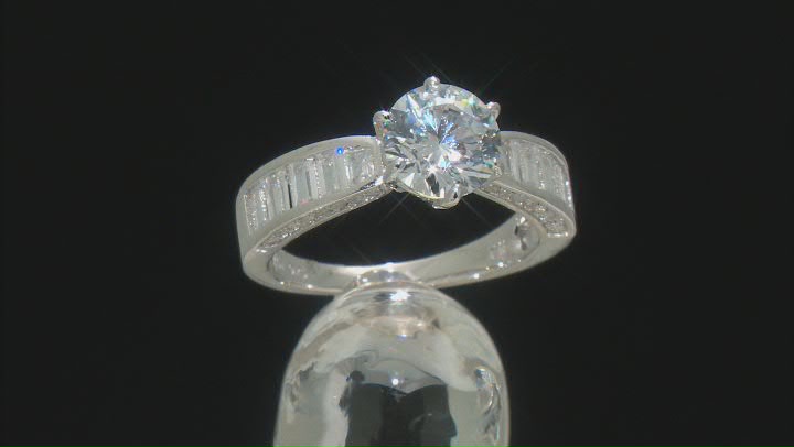 White Cubic Zirconia Rhodium Over Sterling Silver Ring 5.38ctw Video Thumbnail