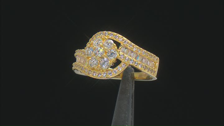 White Cubic Zirconia 18k Yellow Gold Over Sterling Silver Ring 1.75ctw Video Thumbnail