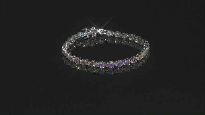Aurora Borealis Cubic Zirconia Rhodium Over Sterling Silver Ring And Bracelet Set 21.15ctw Video Thumbnail