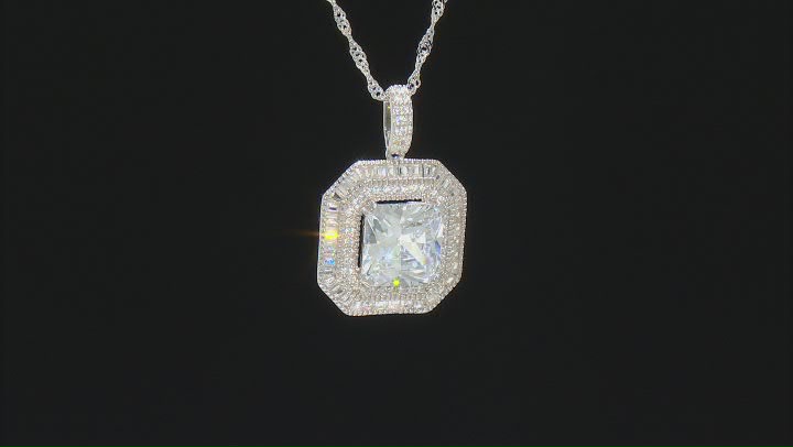 White Cubic Zirconia Rhodium Over Sterling Silver Pendant With Chain 6.85ctw Video Thumbnail