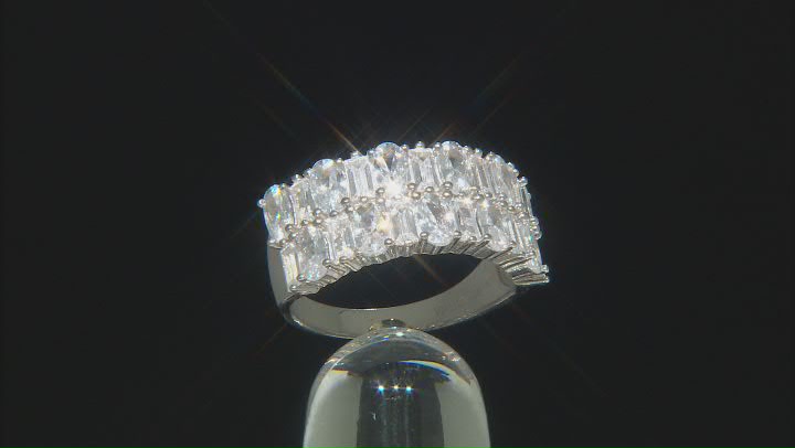White Cubic Zirconia Rhodium Over Sterling Silver Ring 3.47ctw Video Thumbnail