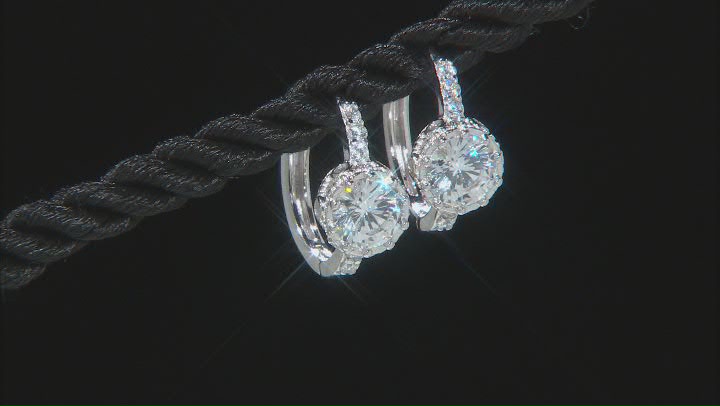 White Cubic Zirconia Rhodium Over Sterling Silver Earrings 2.39ctw Video Thumbnail