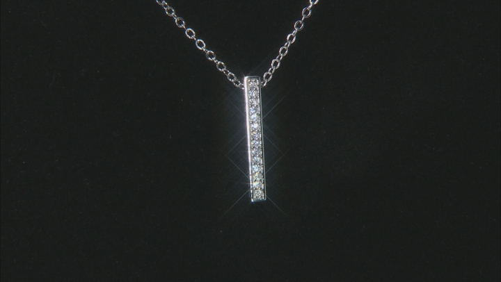 White Cubic Zirconia Rhodium Over Sterling Silver "Faith" Pendant With Chain 0.13ctw Video Thumbnail